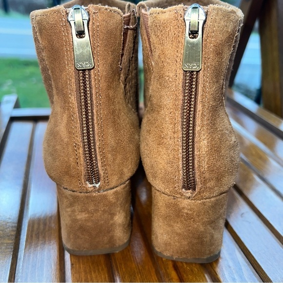 NYDJ Women's Gabbe Suede Peep Toe Heel Bootie Rust Size 10M - Picture 4 of 11